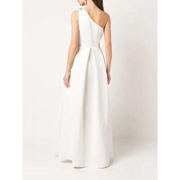 Sachin & Babi Martina One-Shoulder Gown Jeweled Wedding Dress white size 8 - Picture 4 of 16